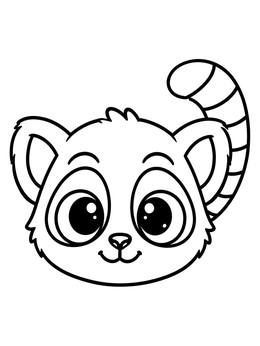 Free printable Cute Baby Lemur Face coloring page