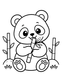 Cute Baby Panda Eating Bamboo