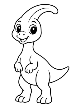 Free printable Cute Baby Parasaurolophus coloring page