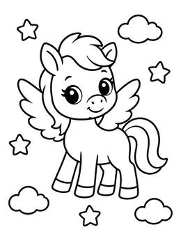 Cute Baby Pegasus With Stars