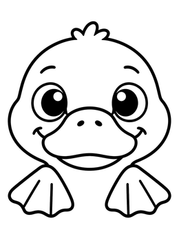Free printable Cute Baby Platypus Face coloring page