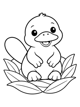 Free printable Cute Baby Platypus In Nest coloring page