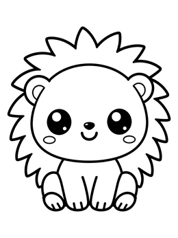 Free printable Cute Baby Porcupine Sitting coloring page