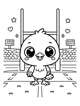 Free printable Cute Baby Raven Mascot In Stadium coloring page