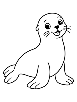 Free printable Cute Baby Sea Lion Pup coloring page