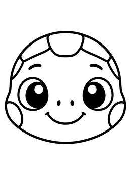 Free printable Cute Baby Sea Turtle Face coloring page