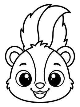 Free printable Cute Baby Skunk Face coloring page