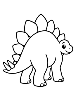 Free printable Cute Baby Stegosaurus coloring page