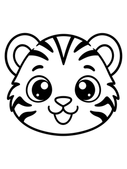 Free printable Cute Baby Tiger Face coloring page