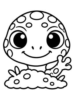 Free printable Cute Yellow Spotted Lizard Waving coloring page