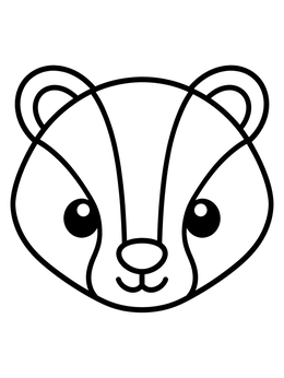 Free printable Cute Badger Face Outline coloring page