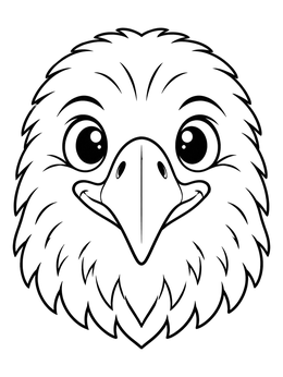 Free printable Cute Bald Eagle Face coloring page