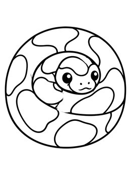 Free printable Cute Ball Python Curled Up coloring page