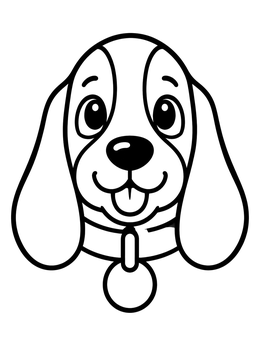 Free printable Cute Basset Hound Puppy Face coloring page