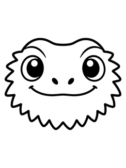 Free printable Cute Bearded Dragon Face coloring page