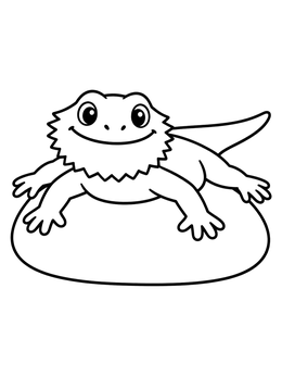 Free printable Cute Bearded Dragon On Rock coloring page