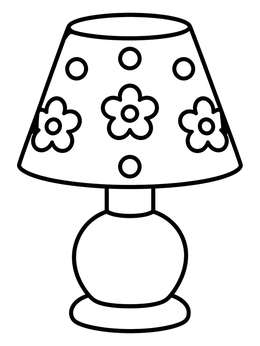 Free printable Cute Bedside Table Lamp coloring page