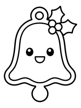 Free printable Cute Bell Christmas Cookie coloring page