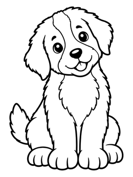 Free printable Cute Bernese Mountain Dog Puppy coloring page