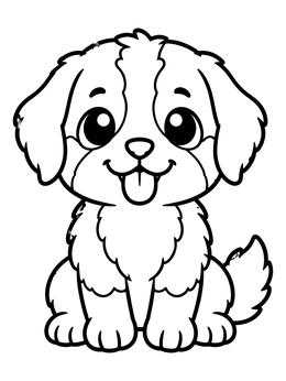 Free printable Cute Bernese Mountain Dog Puppy coloring page