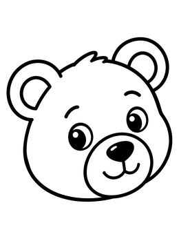 Free printable Cute Black Bear Face coloring page