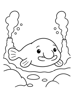 Free printable Cute Blobfish By Hydrothermal Vents coloring page