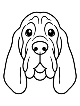 Free printable Cute Bloodhound Dog Face coloring page