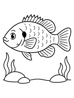 Free printable Cute Bluegill Fish Swimming coloring page