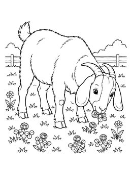 Free printable Cute Boer Goat In Pasture coloring page