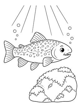 Free printable Cute Brook Trout Near Boulder coloring page
