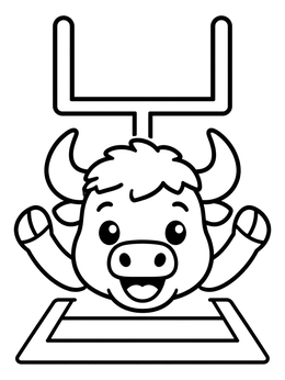 Free printable Cute Buffalo Football Mascot coloring page