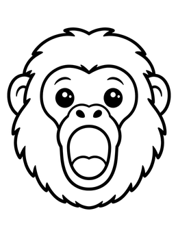 Free printable Cute Calling Howler Monkey Face coloring page