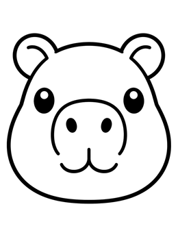 Free printable Cute Capybara Face coloring page