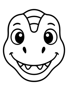 Free printable Cute Cartoon Allosaurus Face coloring page