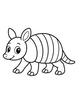 Free printable Cute Cartoon Armadillo Walking coloring page
