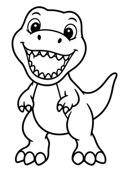 Free printable Cute Cartoon Baby T Rex coloring page