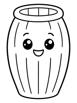 Free printable Cute Cartoon Barrel Sponge coloring page