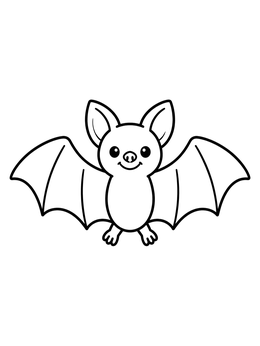 Free printable Cute Cartoon Bat Flying coloring page