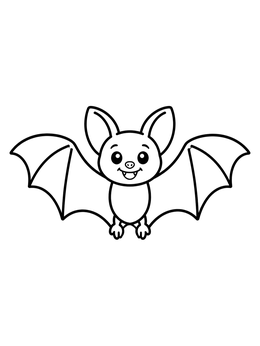 Free printable Cute Cartoon Bat In Flight coloring page
