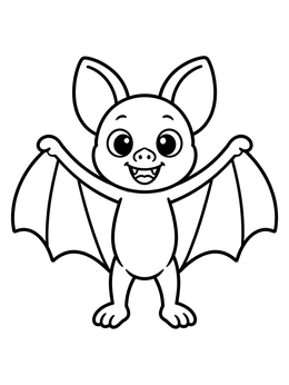 Free printable Cute Cartoon Bat Standing Up coloring page