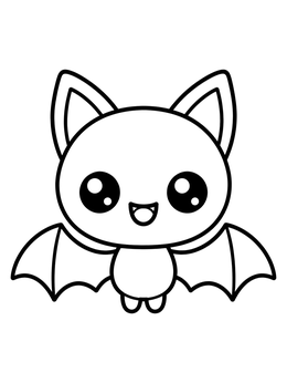 Free printable Cute Cartoon Bat coloring page