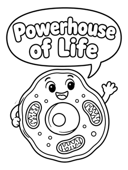 Free printable Cute Cartoon Cell Character coloring page