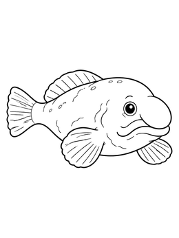 Free printable Cute Cartoon Blobfish Swimming coloring page