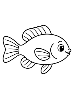 Free printable Cute Cartoon Bluegill Fish coloring page
