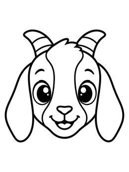 Free printable Cute Cartoon Boer Goat Face coloring page