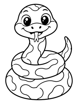 Free printable Cute Cartoon Burmese Python coloring page