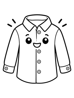 Free printable Cute Cartoon Button Down Shirt coloring page