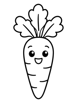 Free printable Cute Cartoon Carrot Smiling coloring page