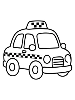 Cute Cartoon City Taxi Cab
