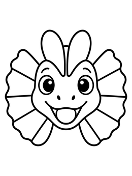 Free printable Cute Cartoon Dilophosaurus Face coloring page